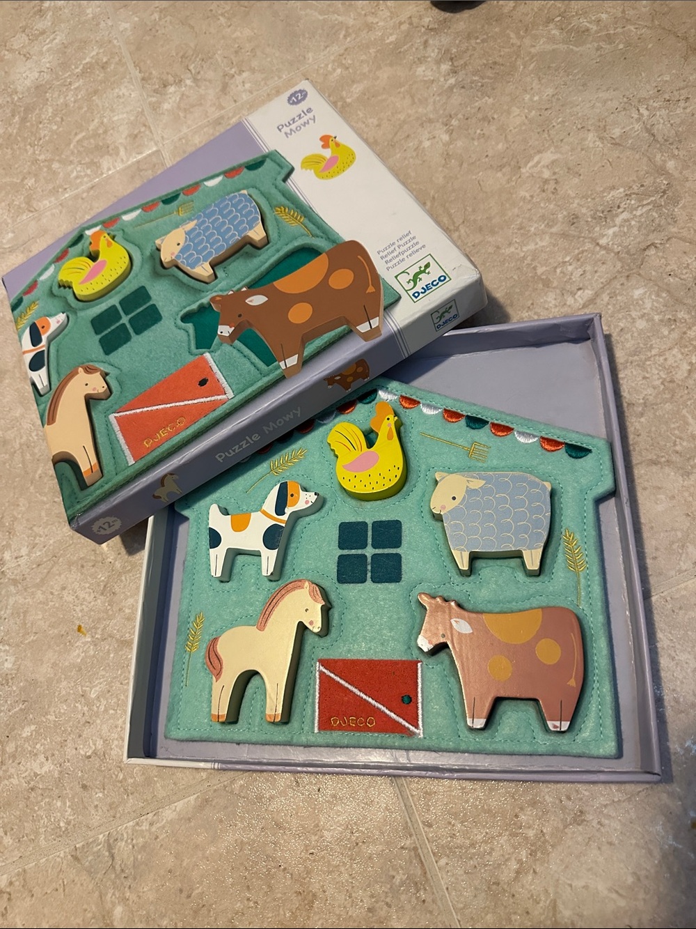 Farm Animal Puzzle - Teal